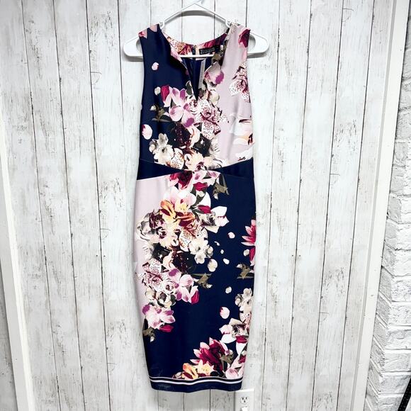 7th Avenue New York & Company Dress Women Size Small Floral Sleeveless Midi - Picture 1 of 8